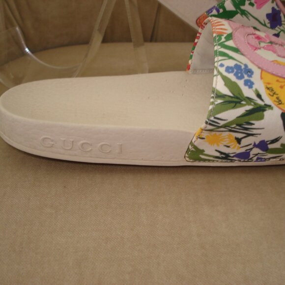 VTG Auth GUCCI x KEN SCOTT Iconic Infinity Jenni GG Floral Sport Pool Slides - Picture 5 of 7